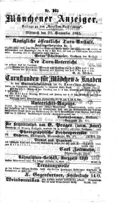 Münchener Anzeiger (Münchner neueste Nachrichten) Mittwoch 20. September 1865