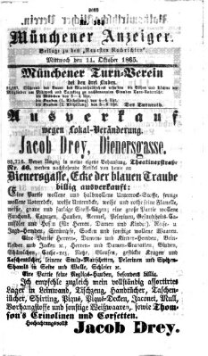 Münchener Anzeiger (Münchner neueste Nachrichten) Mittwoch 11. Oktober 1865