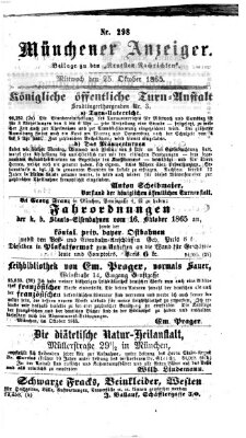 Münchener Anzeiger (Münchner neueste Nachrichten) Mittwoch 25. Oktober 1865