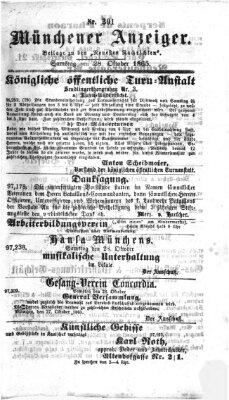 Münchener Anzeiger (Münchner neueste Nachrichten) Samstag 28. Oktober 1865