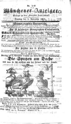 Münchener Anzeiger (Münchner neueste Nachrichten) Sonntag 5. November 1865