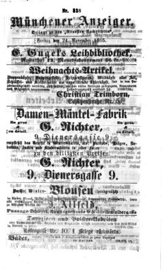 Münchener Anzeiger (Münchner neueste Nachrichten) Freitag 24. November 1865