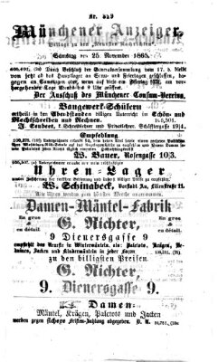 Münchener Anzeiger (Münchner neueste Nachrichten) Samstag 25. November 1865