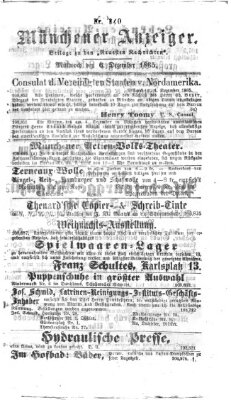 Münchener Anzeiger (Münchner neueste Nachrichten) Mittwoch 6. Dezember 1865