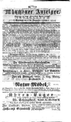 Münchener Anzeiger (Münchner neueste Nachrichten) Samstag 16. Dezember 1865