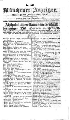 Münchener Anzeiger (Münchner neueste Nachrichten) Freitag 29. Dezember 1865