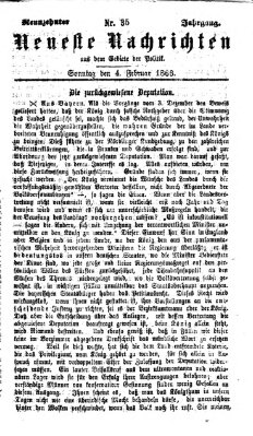 Neueste Nachrichten aus dem Gebiete der Politik (Münchner neueste Nachrichten) Sonntag 4. Februar 1866