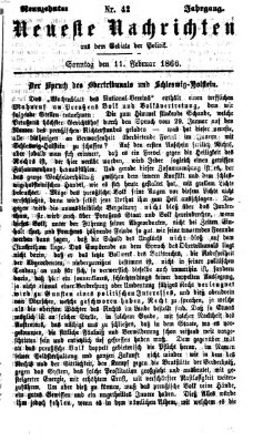 Neueste Nachrichten aus dem Gebiete der Politik (Münchner neueste Nachrichten) Sonntag 11. Februar 1866