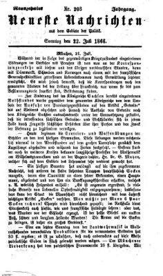 Neueste Nachrichten aus dem Gebiete der Politik (Münchner neueste Nachrichten) Sonntag 22. Juli 1866