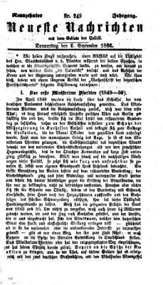 Neueste Nachrichten aus dem Gebiete der Politik (Münchner neueste Nachrichten) Donnerstag 6. September 1866