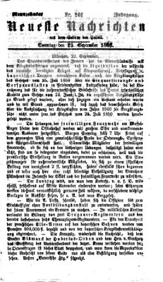 Neueste Nachrichten aus dem Gebiete der Politik (Münchner neueste Nachrichten) Sonntag 23. September 1866