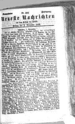 Neueste Nachrichten aus dem Gebiete der Politik (Münchner neueste Nachrichten) Freitag 2. November 1866