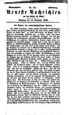 Neueste Nachrichten aus dem Gebiete der Politik (Münchner neueste Nachrichten) Samstag 17. November 1866