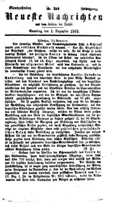 Neueste Nachrichten aus dem Gebiete der Politik (Münchner neueste Nachrichten) Samstag 1. Dezember 1866