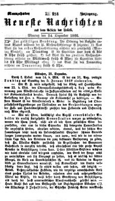 Neueste Nachrichten aus dem Gebiete der Politik (Münchner neueste Nachrichten) Montag 24. Dezember 1866