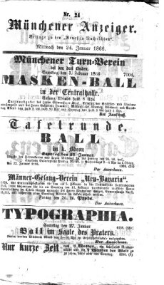 Münchener Anzeiger (Münchner neueste Nachrichten) Mittwoch 24. Januar 1866