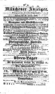 Münchener Anzeiger (Münchner neueste Nachrichten) Sonntag 28. Januar 1866