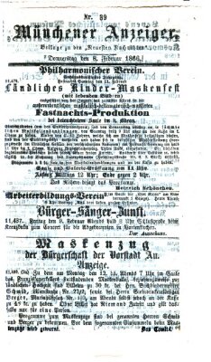 Münchener Anzeiger (Münchner neueste Nachrichten) Donnerstag 8. Februar 1866