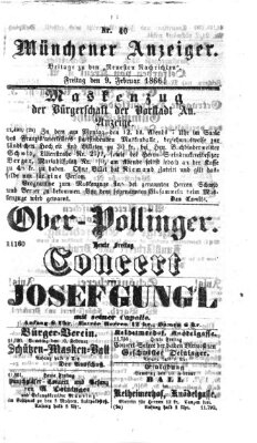 Münchener Anzeiger (Münchner neueste Nachrichten) Freitag 9. Februar 1866