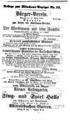 Münchener Anzeiger (Münchner neueste Nachrichten) Sonntag 18. März 1866