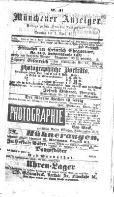 Münchener Anzeiger (Münchner neueste Nachrichten) Sonntag 1. April 1866