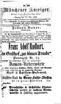 Münchener Anzeiger (Münchner neueste Nachrichten) Sonntag 13. Mai 1866