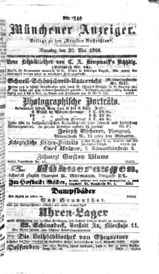 Münchener Anzeiger (Münchner neueste Nachrichten) Sonntag 20. Mai 1866