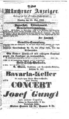 Münchener Anzeiger (Münchner neueste Nachrichten) Dienstag 22. Mai 1866