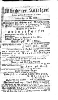 Münchener Anzeiger (Münchner neueste Nachrichten) Mittwoch 23. Mai 1866