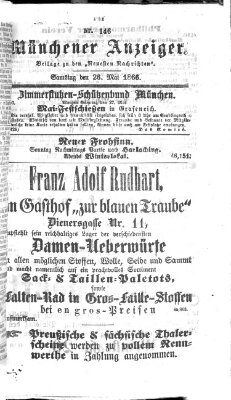 Münchener Anzeiger (Münchner neueste Nachrichten) Samstag 26. Mai 1866