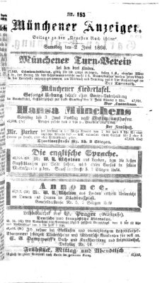 Münchener Anzeiger (Münchner neueste Nachrichten) Samstag 2. Juni 1866