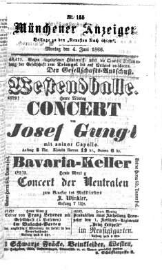 Münchener Anzeiger (Münchner neueste Nachrichten) Montag 4. Juni 1866