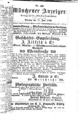 Münchener Anzeiger (Münchner neueste Nachrichten) Sonntag 17. Juni 1866