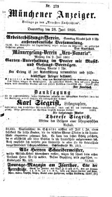 Münchener Anzeiger (Münchner neueste Nachrichten) Donnerstag 28. Juni 1866