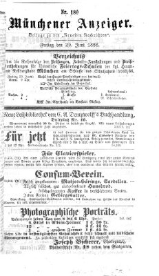 Münchener Anzeiger (Münchner neueste Nachrichten) Freitag 29. Juni 1866