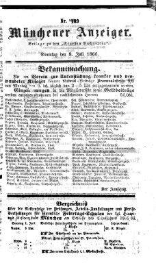 Münchener Anzeiger (Münchner neueste Nachrichten) Sonntag 8. Juli 1866