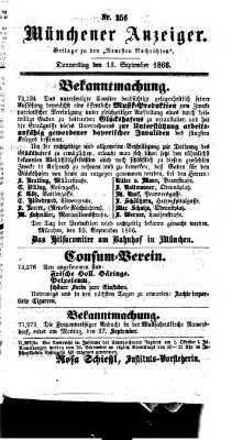 Münchener Anzeiger (Münchner neueste Nachrichten) Donnerstag 13. September 1866