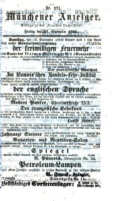 Münchener Anzeiger (Münchner neueste Nachrichten) Freitag 28. September 1866