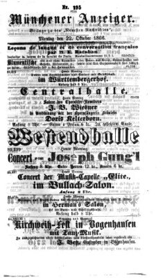 Münchener Anzeiger (Münchner neueste Nachrichten) Montag 22. Oktober 1866