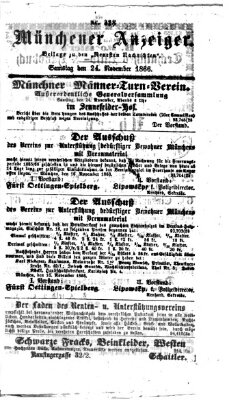 Münchener Anzeiger (Münchner neueste Nachrichten) Samstag 24. November 1866