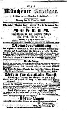 Münchener Anzeiger (Münchner neueste Nachrichten) Sonntag 2. Dezember 1866