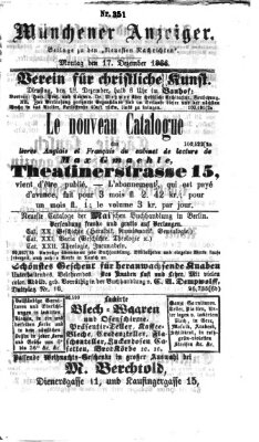 Münchener Anzeiger (Münchner neueste Nachrichten) Montag 17. Dezember 1866