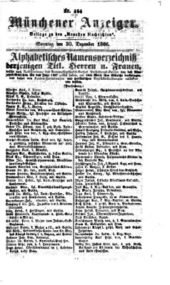 Münchener Anzeiger (Münchner neueste Nachrichten) Sonntag 30. Dezember 1866