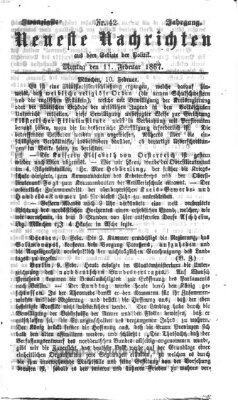 Neueste Nachrichten aus dem Gebiete der Politik (Münchner neueste Nachrichten) Montag 11. Februar 1867