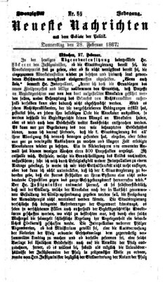 Neueste Nachrichten aus dem Gebiete der Politik (Münchner neueste Nachrichten) Donnerstag 28. Februar 1867