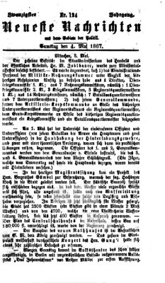 Neueste Nachrichten aus dem Gebiete der Politik (Münchner neueste Nachrichten) Samstag 4. Mai 1867