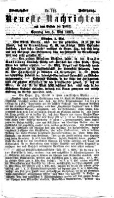 Neueste Nachrichten aus dem Gebiete der Politik (Münchner neueste Nachrichten) Sonntag 5. Mai 1867