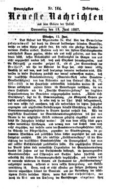 Neueste Nachrichten aus dem Gebiete der Politik (Münchner neueste Nachrichten) Donnerstag 13. Juni 1867