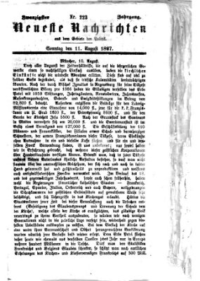 Neueste Nachrichten aus dem Gebiete der Politik (Münchner neueste Nachrichten) Sonntag 11. August 1867