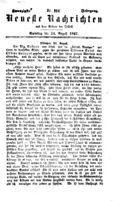 Neueste Nachrichten aus dem Gebiete der Politik (Münchner neueste Nachrichten) Samstag 24. August 1867